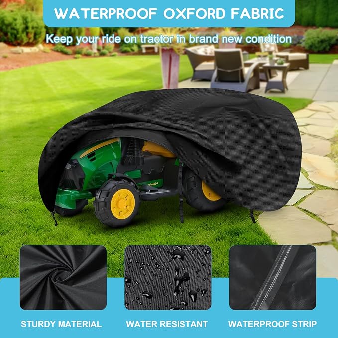 Kids Ride On Toy Tractor Cover, 70" L x 28" W x 26" H Outdoor Waterproof Cover for Kids Electric Tractor with Trailer, Universal and All Weather Protection