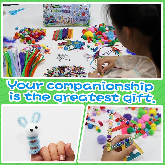 ANTDECOUS Arts and Crafts Supplies Kit for Kids - 2030+PCS Craft Supplies & Materials for Kids Creative Art Birthday Holiday Gift Craft Kits for Girls Boys 3+ 4 5 6 7 8 9 Year Old