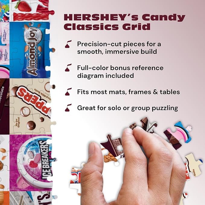 Buffalo Games Hershey Candy Grid 1000 Piece Jigsaw Puzzle for Adults – Classic Chocolate Candy Puzzle with Large Reference Poster