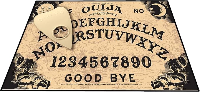 Classic Ouija Board Game with 1990s Artwork by Winning Moves Games USA | Sturdy Wood Premium, Talking Spirit Board, 2 or More Players, Ages 8 and Up
