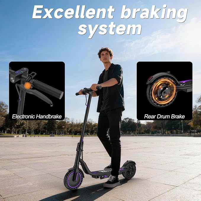 VOLPAM Electric Scooter, 350W/500W/800W/1000W/250W Powerful Motor & 19/22/ 9 MPH Top Speed, 16-28-10 Miles Long Range, Folding E Scooter Choice