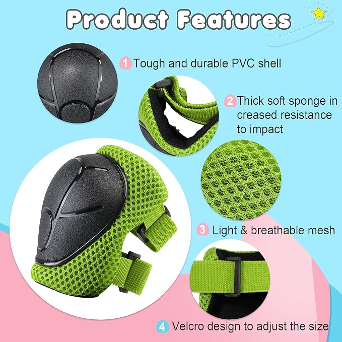 Kids Bike Helmet Adjustable Toddler Bike Helmets for Kids 2-5-8/8-14 Years with Knee Elbow Wrist Pads for GirlsBoys Youth Skateboard Bicycle Helmet for Scooter Roller Skating Balance Bike
