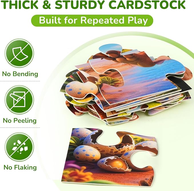 BenBen Floor Puzzles for Kids Ages 4–6, 48 Piece Jumbo 2 x 3 Ft Prehistoric Dino Jigsaw Puzzle, Large Dinosaur Floor Puzzle with Big Pieces, Educational Toy Gift for Boys & Girls