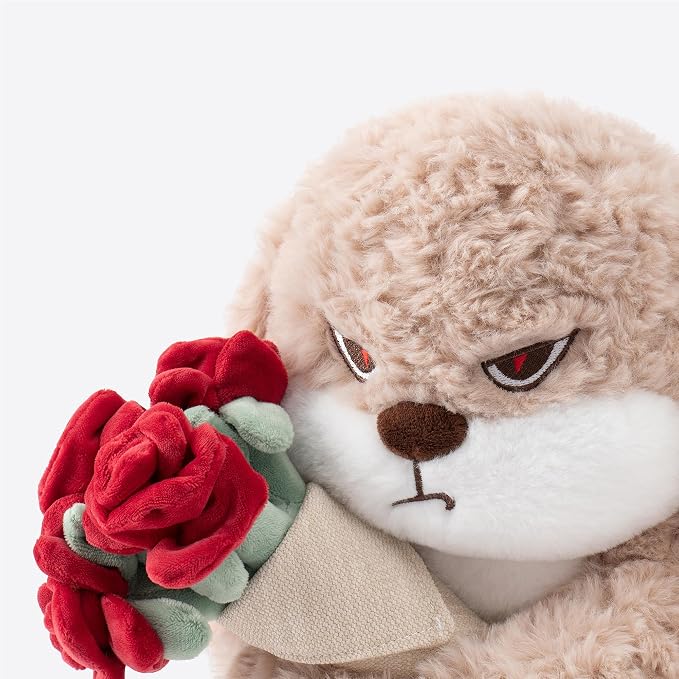 11.4" Adorable Bunny Plush Stuffed Animal - Hugging Rose Bouquet, Ultra-Soft Cuddly Toy, for Girls, Kids, Valentine's Day (Brown/Red)-A Surprise That Never Fades