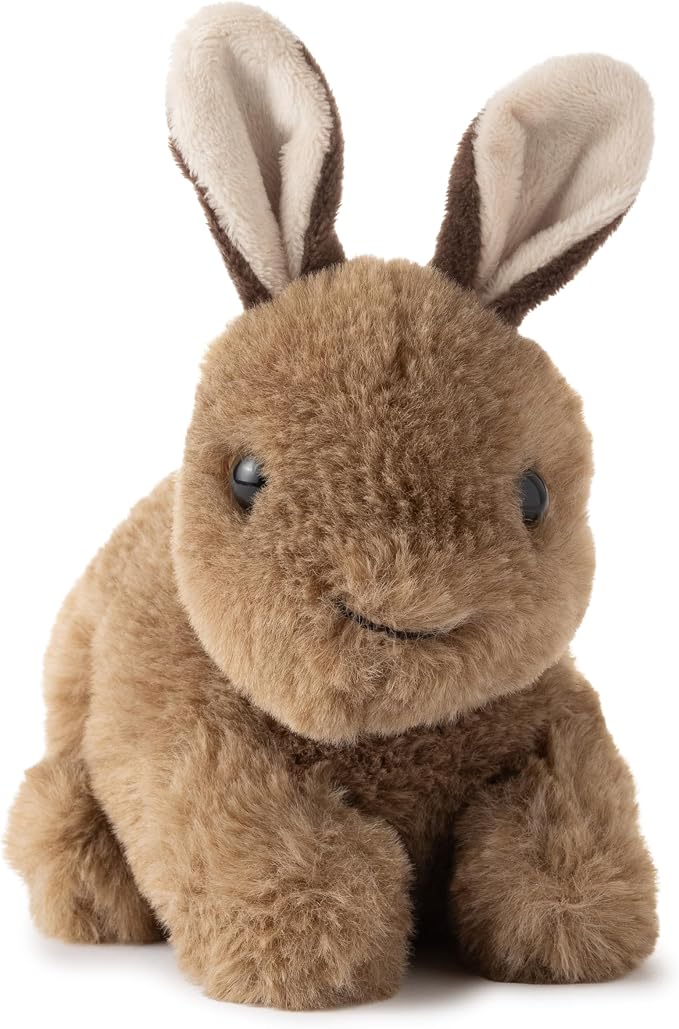 The Petting Zoo Rabbit Stuffed Animal Plushie, Gifts for Kids, Wild Onez Babiez Wildlife Animals, Brown Bunny Plush Toy 6 inches