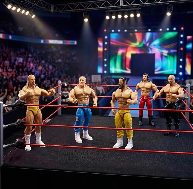 Gift Boutique Action Figures Wrestling Toys Playset for Kids, 16 Piece Wrestler Figure Set with Movable Joints, Large 7 Inch Figures, Ultimate Birthday Party Gifts Wrestlers Accessories