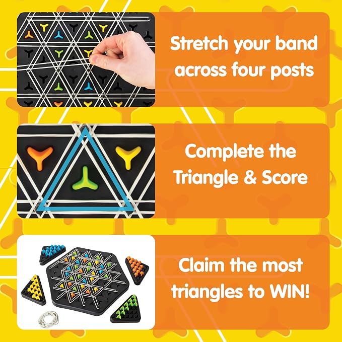 Triggle Triangle Chess Board Game - Board Games for Family Night - Strategic Game Play - Multi-Player Board Games - Builds Hand & Eye Coordination - Preschool Toys, Ages 8+