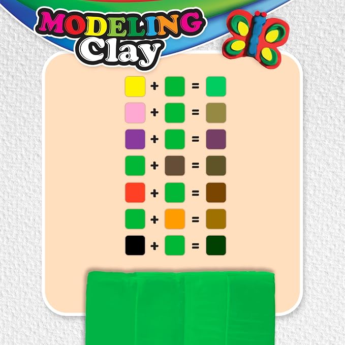 BAZIC Products 1 lb Green Modeling Clay, for School Office Home, Case of 24