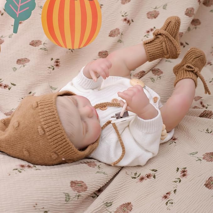 Reborn Baby Dolls – 20 Inch Real Baby Dolls that Look Real, Full Body Vinyl Girl Doll in Soft Knit Outfit, Lifelike Newborn with Accessories, Gift for Children Ages 3+, Pretend Play