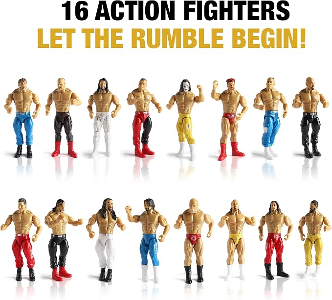 Gift Boutique Action Figures Wrestling Toys Playset for Kids, 16 Piece Wrestler Figure Set with Movable Joints, Large 7 Inch Figures, Ultimate Birthday Party Gifts Wrestlers Accessories
