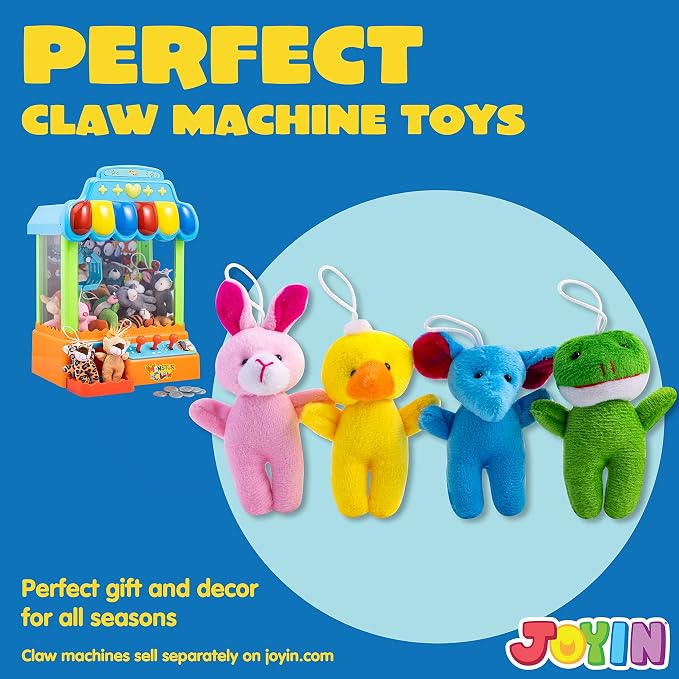 JOYIN 24 Pcs Mini Animal Plush Toys (24 Units 3" Each), Stuffed Animal Bulk for Kids Birthday Party Favors, Presents, Pinata Fillers, Goodie Bag Fillers, School Prizes, Carnival Treasure Box Toys