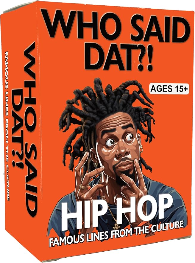 Kinfolk Who Said Dat Hip Hop Trivia 76 Rap Lyric Guessing Cards, Party Music Edition, Test Your Hip Hop IQ Urban Culture Card Game for Family and Friends, Squad Challenge