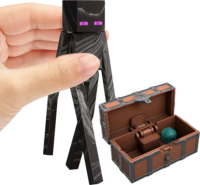 Mattel Minecraft Action Figure & Accessories Toy Set, Enderman Posable Character Collectible Inspired by a Minecraft Movie, 3.25-inch Scale