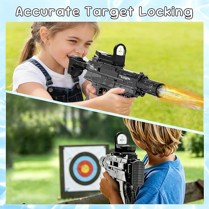 Electric Water Gun for Kids Adult 2 Pack, Automatic Squirt Pistol Guns with Large Capacity & 26-32FT Range, Rechargeable Watergun Toys for Pool, Beach, Backyard Summer Water Blaster Games
