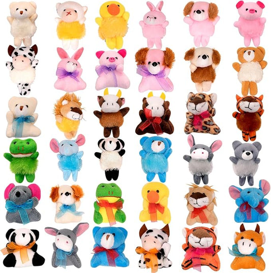 JoyRapt 36 Pack Small Stuffed Animals Bulk Gifts for Kids (2.3/2"-2.5/3.5" Each), Birthday Party Favors Toys for Classroom Prizes, Goodie Bag Pinata Fillers, Carnival Treasure Box Toys (36PCS)
