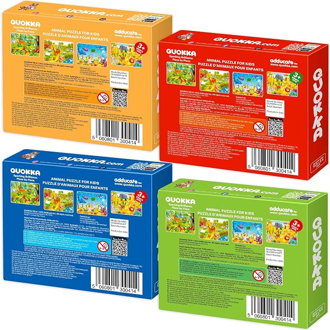 QUOKKA Puzzles for Kids Ages 4-6 - Set of 4 x 60 Pieces Jigsaw Preschool Puzzles for Toddlers 3-5 - Animals and Ocean Toys for Children Ages 6-8 - Gift for Kindergarten Boys and Girls 7-10 Year Old