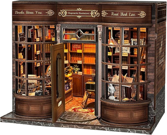 Spilay DIY Miniature House Kit for Adults, Miniature Dollhouse Building Kit | With Warm Light & Detailed Furniture, Creative DIY Craft for Bookshelf Decor, Room Decoration & Gift Giving