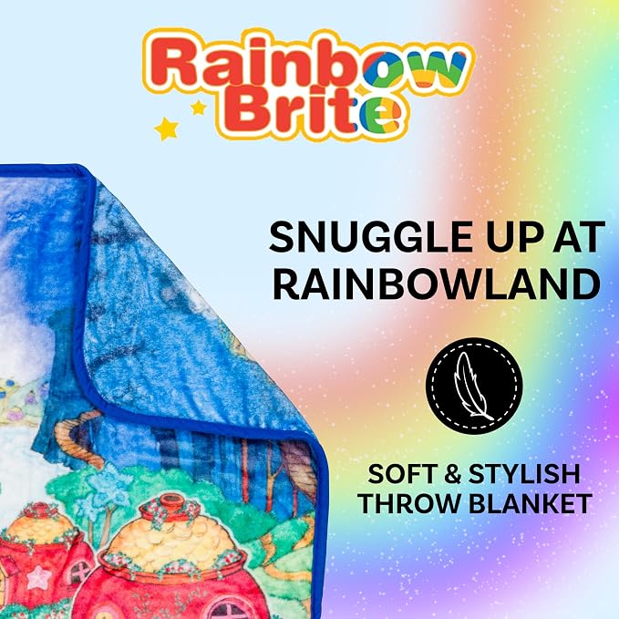 Silver Buffalo Rainbow Brite Rainbowland 45" x 60" Fleece Throw, Soft and Cozy Blanket, 250 GSM