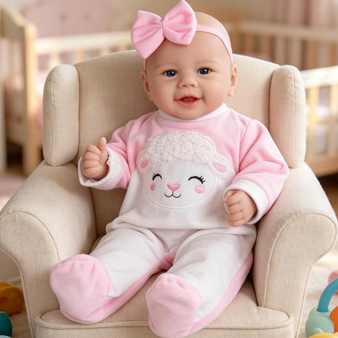 Milidool Baby Doll Girl - 17-Inch Soft Body Realistic Baby Doll Real Life Baby Dolls for 3+ Years Girl Birthday Gifts, Pretend Play, Christmas & Collection