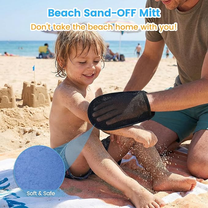 LovesTown Collapsible Beach Toys for Kids, Collapsible Sand Bucket and Shovels Set with Mesh Bag & Sand Molds, Beach Vacation Essentials, 19PCS