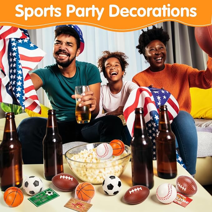 16PCS Stress Balls Party Favor for Kids 8-12 Soccer Goodie Bag Stuffers Squeeze Toys Classroom Prizes for Kids Pinata Stuffers Boys Birthday Gifts Sport World Cup Party Foam Carnival Bulk Toys