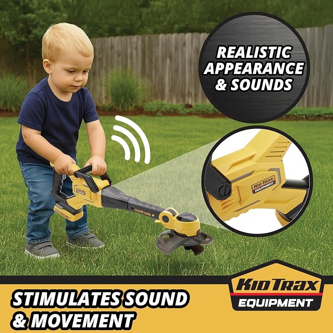 Kid Trax String Trimmer Construction Toys - Kids Toy, Gardening Tools, Outdoor Toys, Tools for Kid, Pretend Play, Durable, Easy to Use, Realistic Appearance & Sounds, Girl and Boy Toy Age 3+