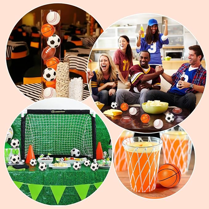 16PCS Stress Balls Party Favor for Kids 8-12 Soccer Goodie Bag Stuffers Squeeze Toys Classroom Prizes for Kids Pinata Stuffers Boys Birthday Gifts Sport World Cup Party Foam Carnival Bulk Toys