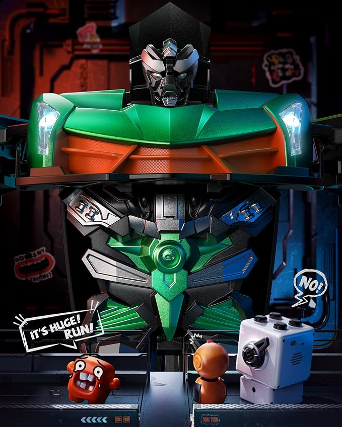 Veeniix V992 Transform Remote Control Car, 2-in-1 Transform Robot RC Cars,1:14 Scale,Robot Toy Car with Sound & Light,Gesture Sensing,Automatic Deformation,Gifts Toys for Boys and Girls 4-6(Green)