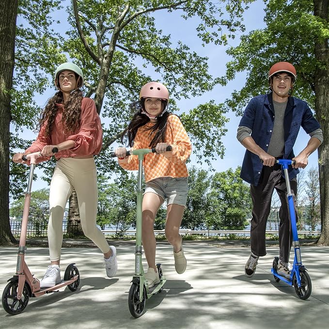 Jetson Jupiter Jumbo 2-Wheel Kick Scooter, Sturdy Wide Deck, Height Adjustable Handlebar, Rear Brake, Easy-Folding Mechanism, 8 inch wheels