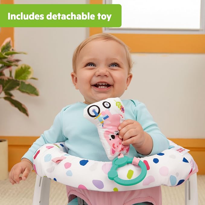 Bright Starts Learn-to-Sit 2-Position Baby Floor Seat with Toys, Pink, 4-12 Months