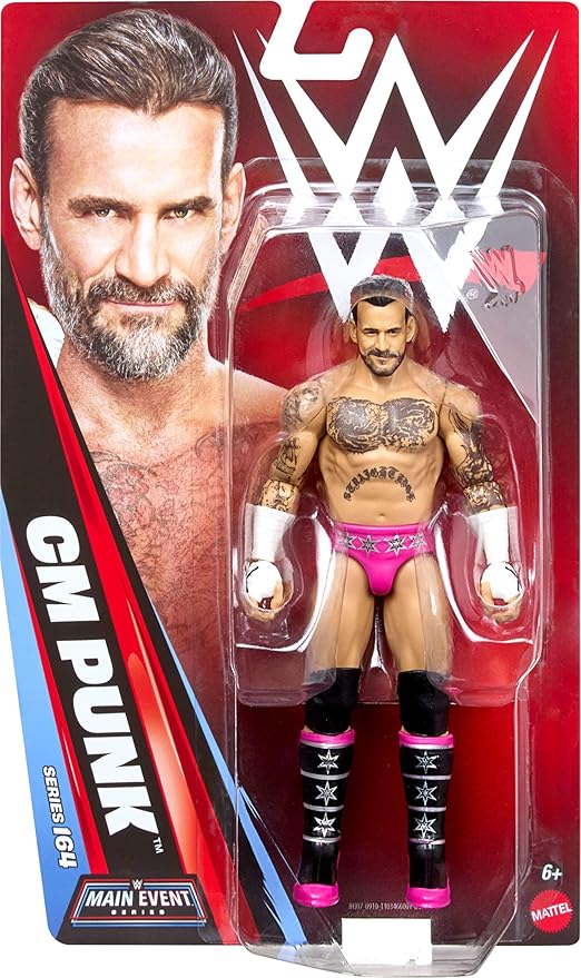 Mattel WWE CM Punk Action Figure, Main Event Series #164, 6-inch Collectible Superstar with 14 Articulation Points & Life-Like Look