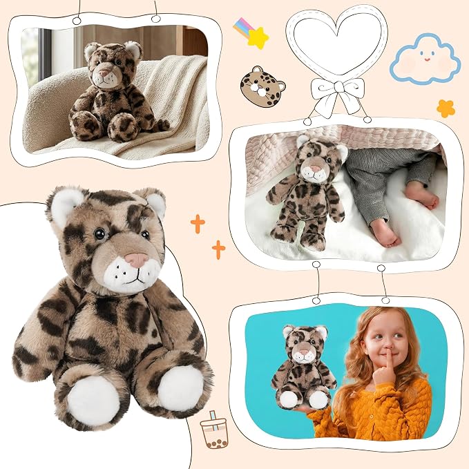 Stuffed Animal Plush Toy Soft Plushie Cuddly Leopard Cute Plush Toy for Kids Toddlers Boys Girls Birthday Christmas Nursery Decor Party Favors
