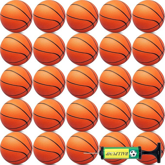 Oleitodh 15Pcs 6" Mini Basketball Balls Bulk Small Basketball Set with Pump, PVC Small Basketballs for Over The Door Hoop Games Party Favors Indoor Outdoor Play Adults Kids Pool Beach