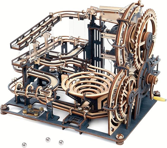 ROBOTIME 3D Puzzles Marble Run - LGA01 Marble Night City Wooden Model to Build - Model Building Kits for Adults