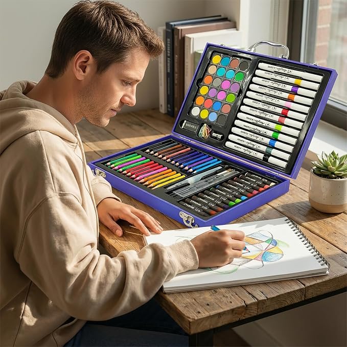 88Pcs Astronaut Markers Set, Drawing Set For Artist, Portable Art Case, Color Pencils, Pressed Powder, Acrylic Marker, Oil Pastels with Case ect