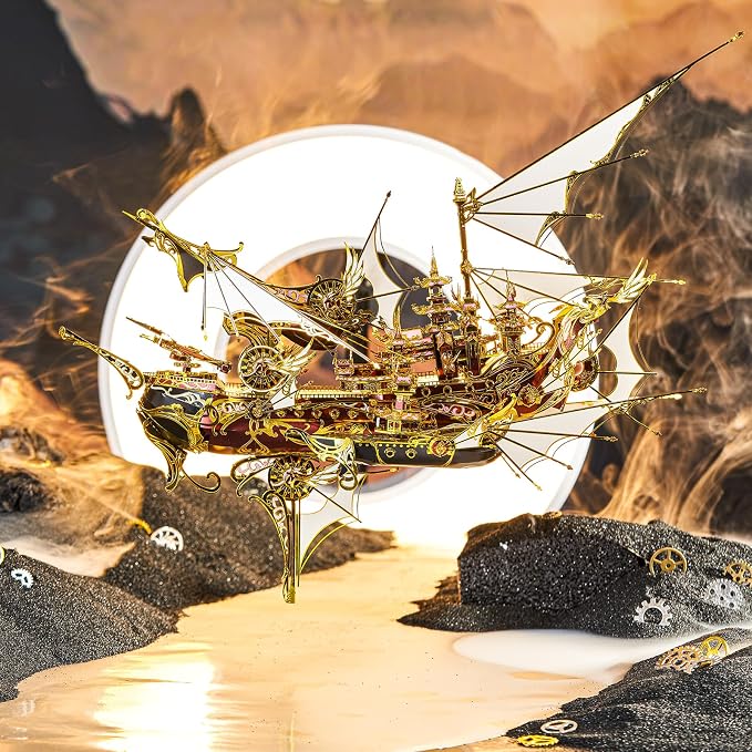 Piececool 3D Metal Puzzles, Nine Heavens Boat Models Kits to Build for Adults, Difficult Brain Teaser DIY Crafts Assemble Ship Building Kits Gifts for Man Women Family Time