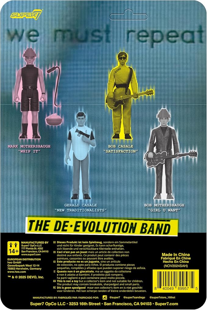 Super7 Reaction Figure Devo Booji Boy - 3.75" Devo Action Figure with Accessories - Rock Music Collectibles and Retro Toys