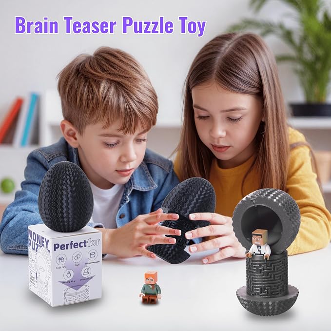 Maze Egg Money Puzzle Gift Box: Available in 4 Unique Internal Designs - Secret Cash Holder & Surprise Gift Container for Easter, Birthday, Wedding - Fun Brain Teaser Toy for Kids & Adults