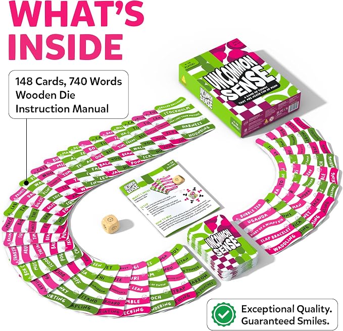 Gouda Games Uncommon Sense – Hilarious Family Guessing Game for Big Groups, Quick-Thinking Word Party Game for Adults and Teens, Perfect for Game Nights, Gift for Ages 10, 11, 12 and Up, 4-20 Players