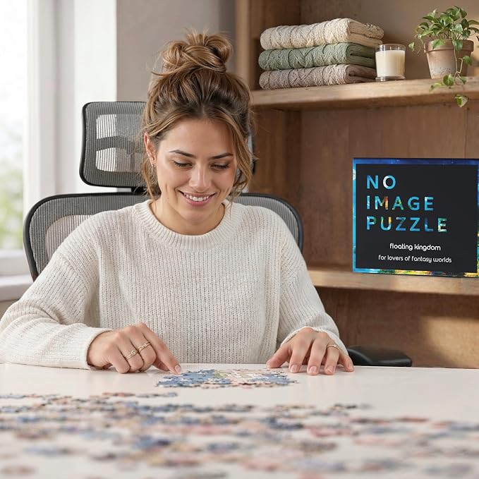 No Image Puzzle 1000 Irregular Pieces Extreme Difficult Jigsaw Challenge Adults Hardest Puzzle No Guide Ultimate Brain Teaser Hard Level Floating Kingdom Mystery Unique Gift