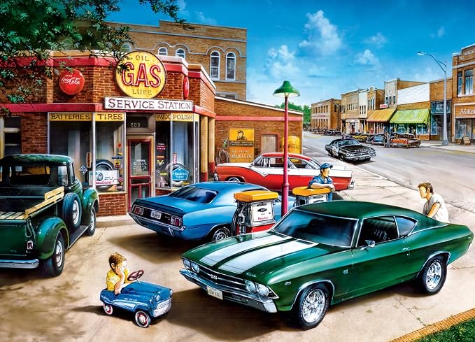MasterPieces 1000 Piece Jigsaw Puzzle - Muscle Car Dreams, Adult 1000 Piece Cars Puzzle, Fun for Family & Youth, Matte Finish, 19.25" x 26.75"