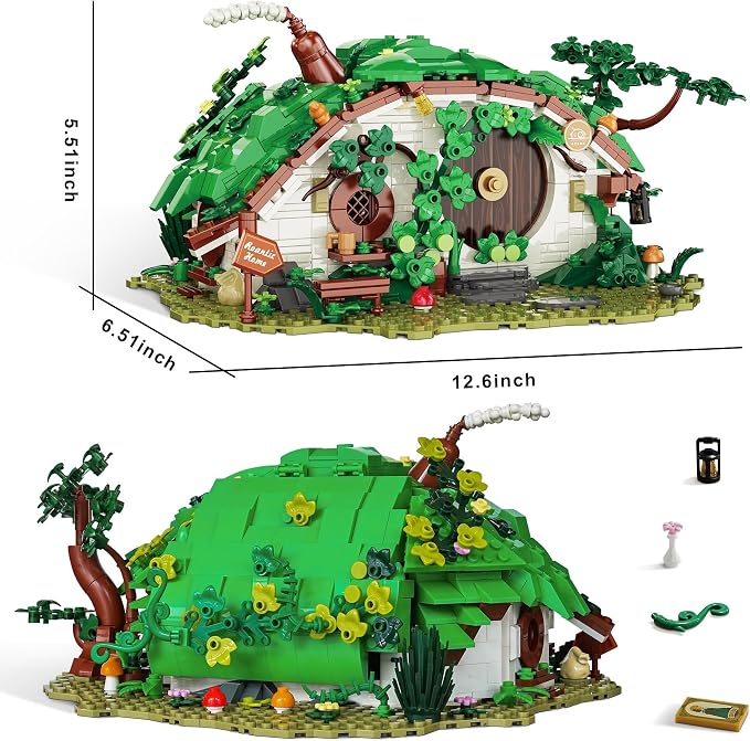 Movie-Inspired Building Set for Adults, 1088 Pieces Collectible Cottage Model Kit with Openable Doors & Panels, Architecture DIY Creative Toys Idea