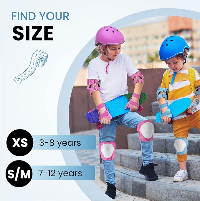 99FLIPS 6pcs Complete Set 3-12 Years- Knee Pads Elbow Pads and Wrist Guards for Kids and Toddler