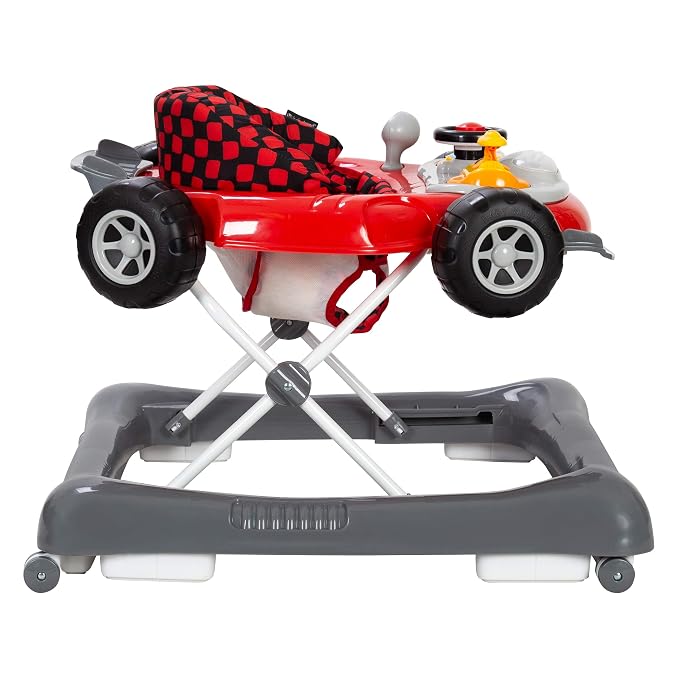 Smart Steps Trend 5.0 Activity Walker with Removable Toy Bar (Lights and Sounds), Adjustable Height and Flat Fold Frame for Storage, Ages 6 Months +, Speedster Red