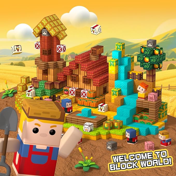 idoot 200PCS Magnetic Building Blocks Set, Farm Themed Animal Magnetic Blocks STEM Toys, Montessori Education for Boys and Girls, Christmas and Birthday Gifts for 3 4 5 6 7 8 9 10 11 12 Years Old