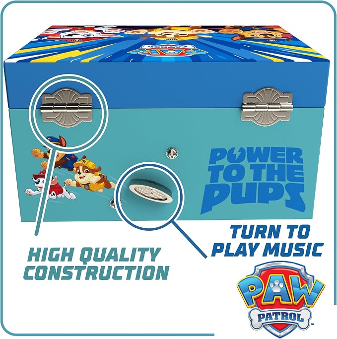 Paw Patrol Jewelry Box for Girls Musical Jewelry Box with Spinning Chase Figurine, Paw Patrol Toys for Kids Ages 3-5