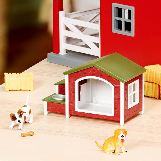 Terra by Battat – 5 Pieces Dog House Playset with Toy Dog Figurines – Durable & Realistic Animal Figures for Toddlers – Educational Playset Encourages Imaginative Play & Early Learning – 3+ Years
