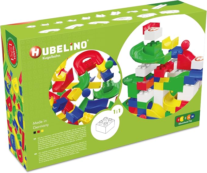 Hubelino 128 Piece Run Elements - The Original Marble Run Expansion Set - Made in Germany