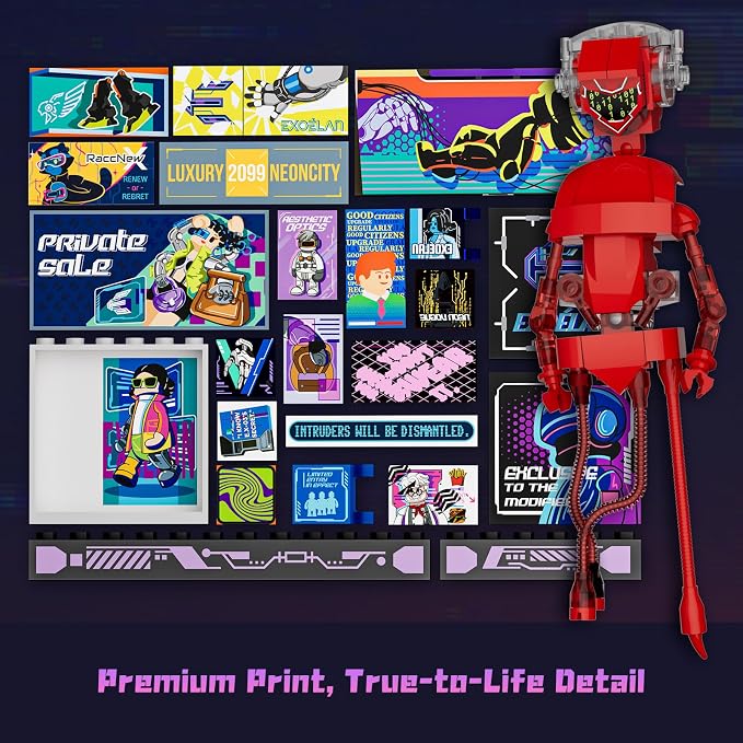 Lumibricks Cyber Couture Galleria Building Set - Cyberpunk Neon City Future Style Toy with Light Kit for Home Decor - Amazing Gift Idea for Boys & Girls, Adults & Sci-fi Lovers, 2701 Pcs