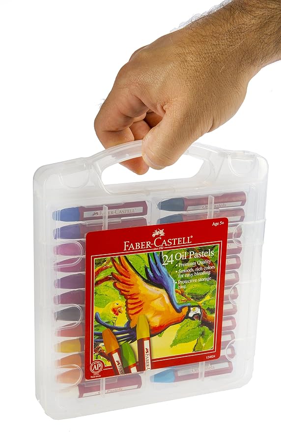 Faber-Castell Blendable Oil Pastels In Durable Storage Case | Back to School Favorites | 24 Vibrant Colors - Non-Toxic Pastels for Kids